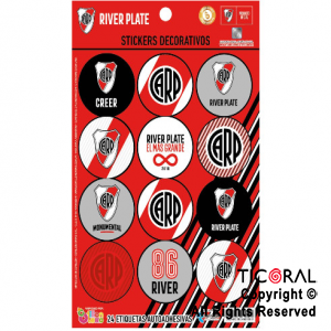 RIVER STICKERS AUTOADHESIVOS X 24 UNIDADES